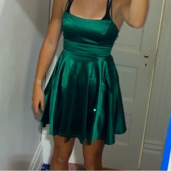 green skater homecoming dress HAILEE Razor Cut Sequin Skater Dress – Miss Behave Girls Corp main image 1
